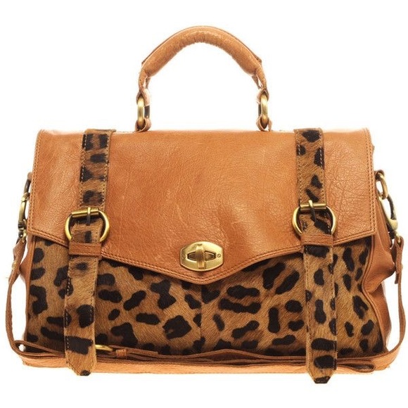 ASOS Handbags - ASOS Premium Leather Bag with Leopard Print Trim
